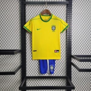 1998 Retro Brazil Home Football Shirt Kids Size