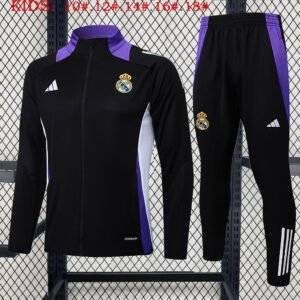 2024/2025 Real Madrid Long Zip Jacket Training Jersey Football Shirt 1:1 Thai Quality Set