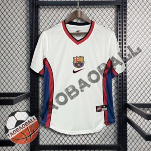1998/1999 Retro Barcelona Away White Football Shirt 1:1 Thai Quality