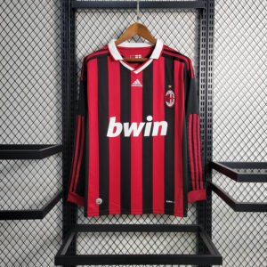 2009/2010 Retro Long Sleeve AC Milan Home Football Shirt 1:1 Thai Quality