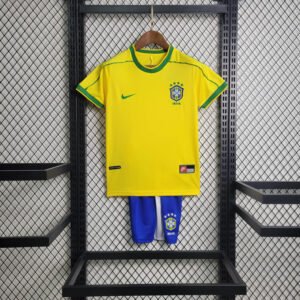 1998 Retro Brazil Home Football Shirt Kids Size 1:1 Thai Quality