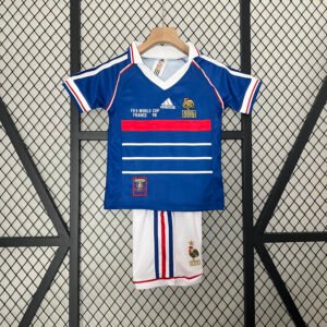 1998 Retro France Home Football Shirt Kids Size 1:1 Thai Quality